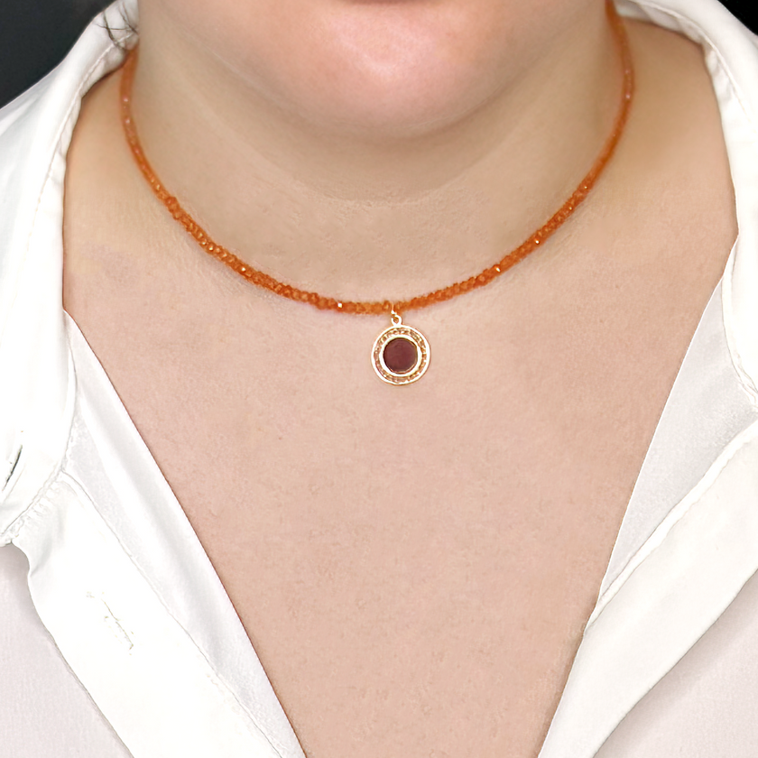 שרשרת קרנליאן עם תליון