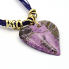 Stichtite& Leather Necklace with Silver 925 accesories