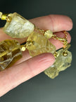 Silver necklace with topaz and citrine stones