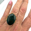 Silver ring with bloodstone