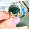 Silver ring with bloodstone