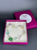 Green quartz, amethyst and fluorite silver necklace