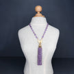 Silver necklace with amethyst stones
