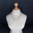 Silver necklace with white quartz