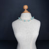 Silver necklace with azure quartz