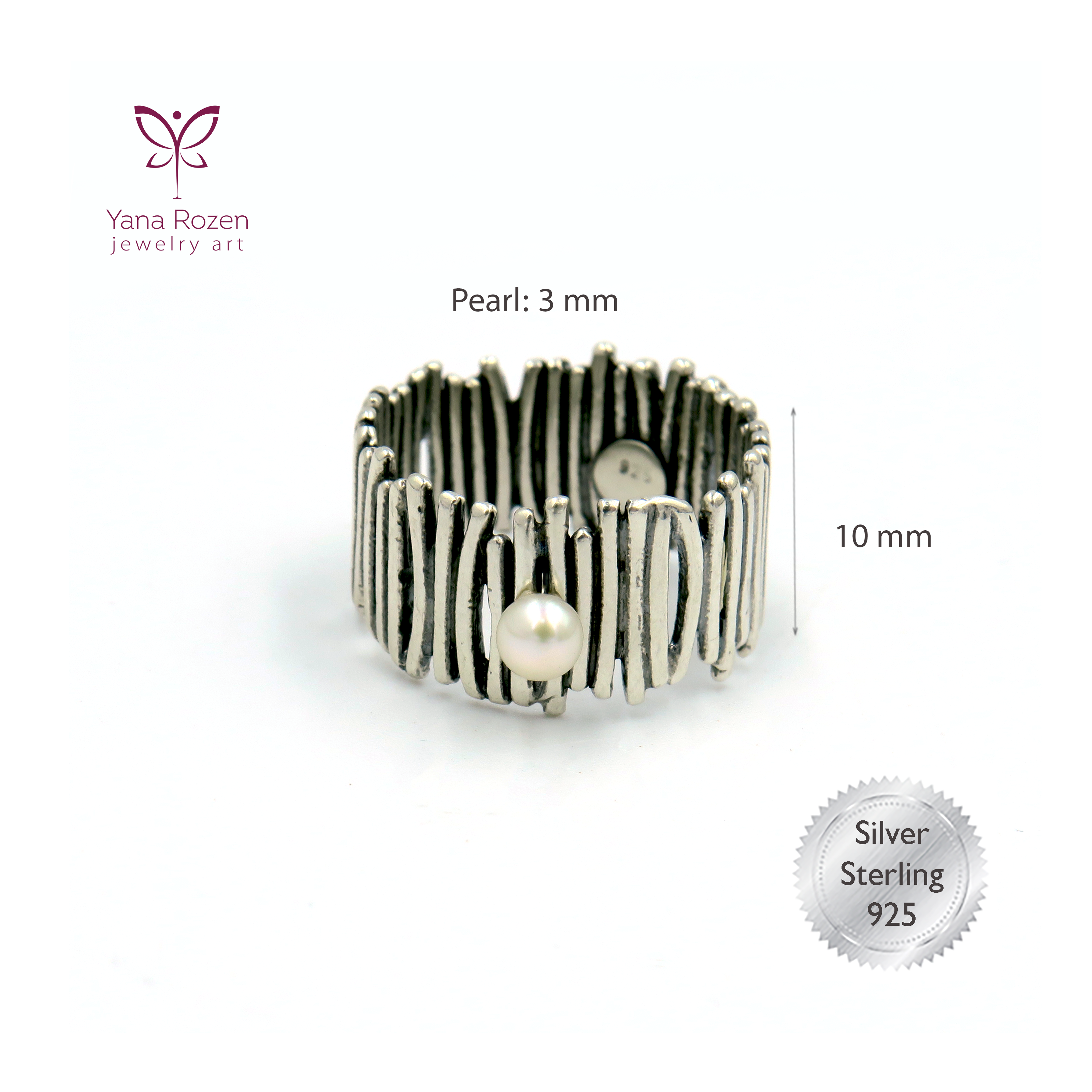 טבעת כסף עם פנינה Nomad Spirit