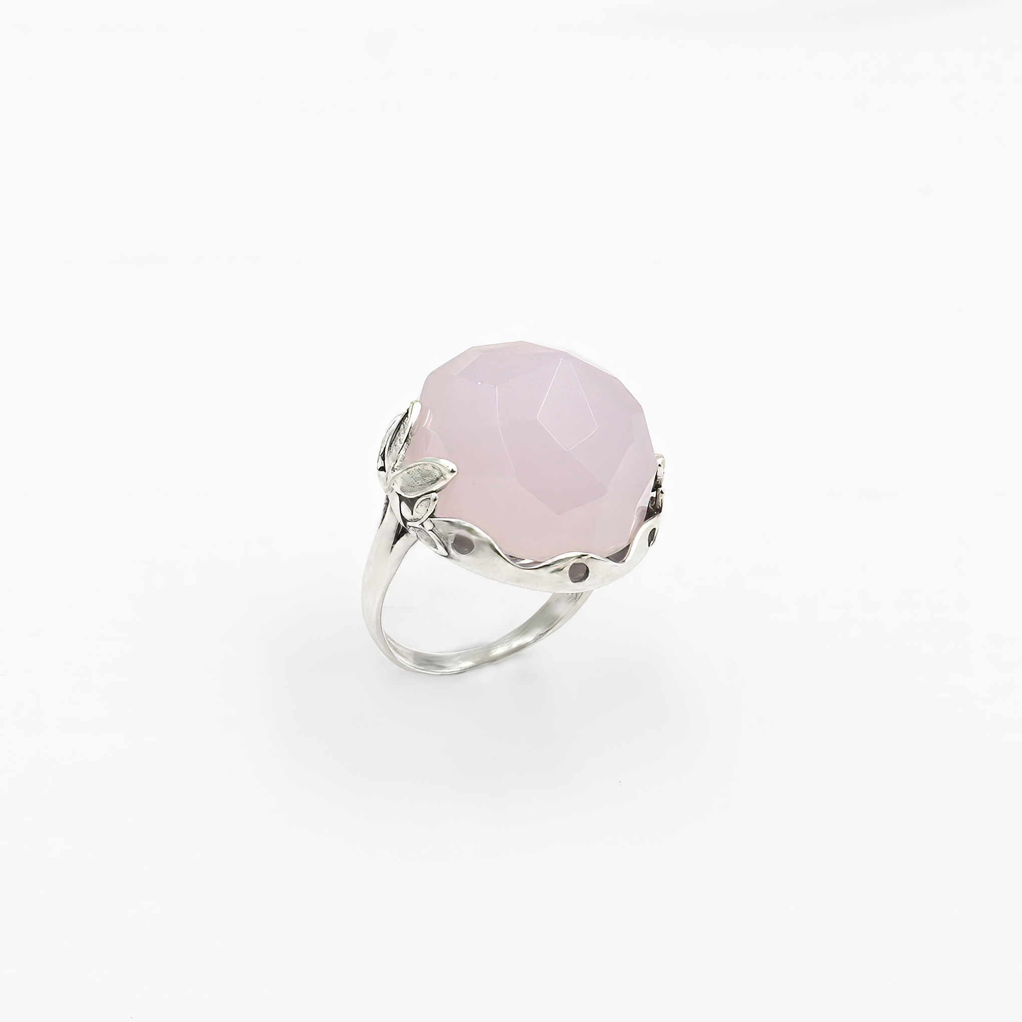 A special silver ring with a pink opalite