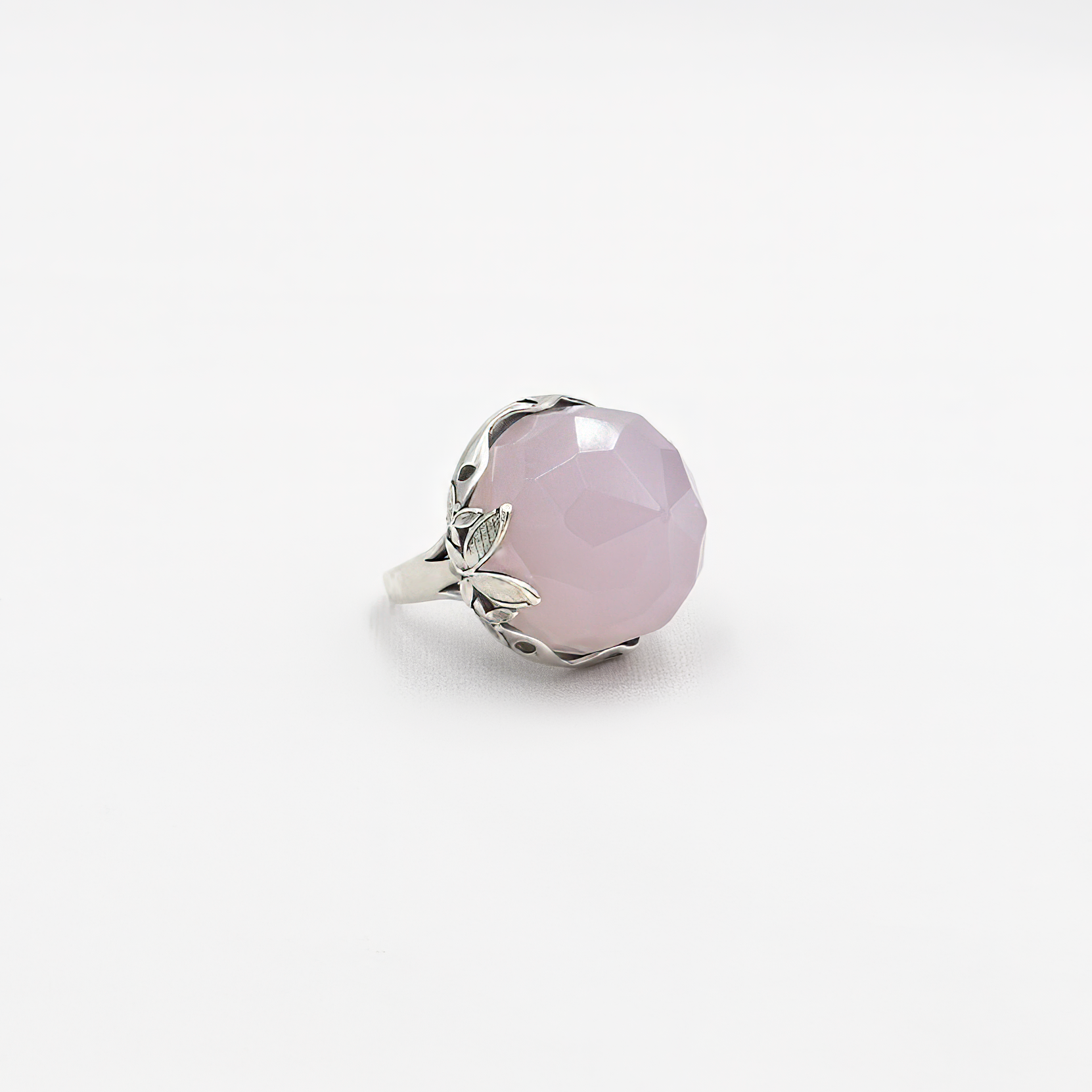 A special silver ring with a pink opalite