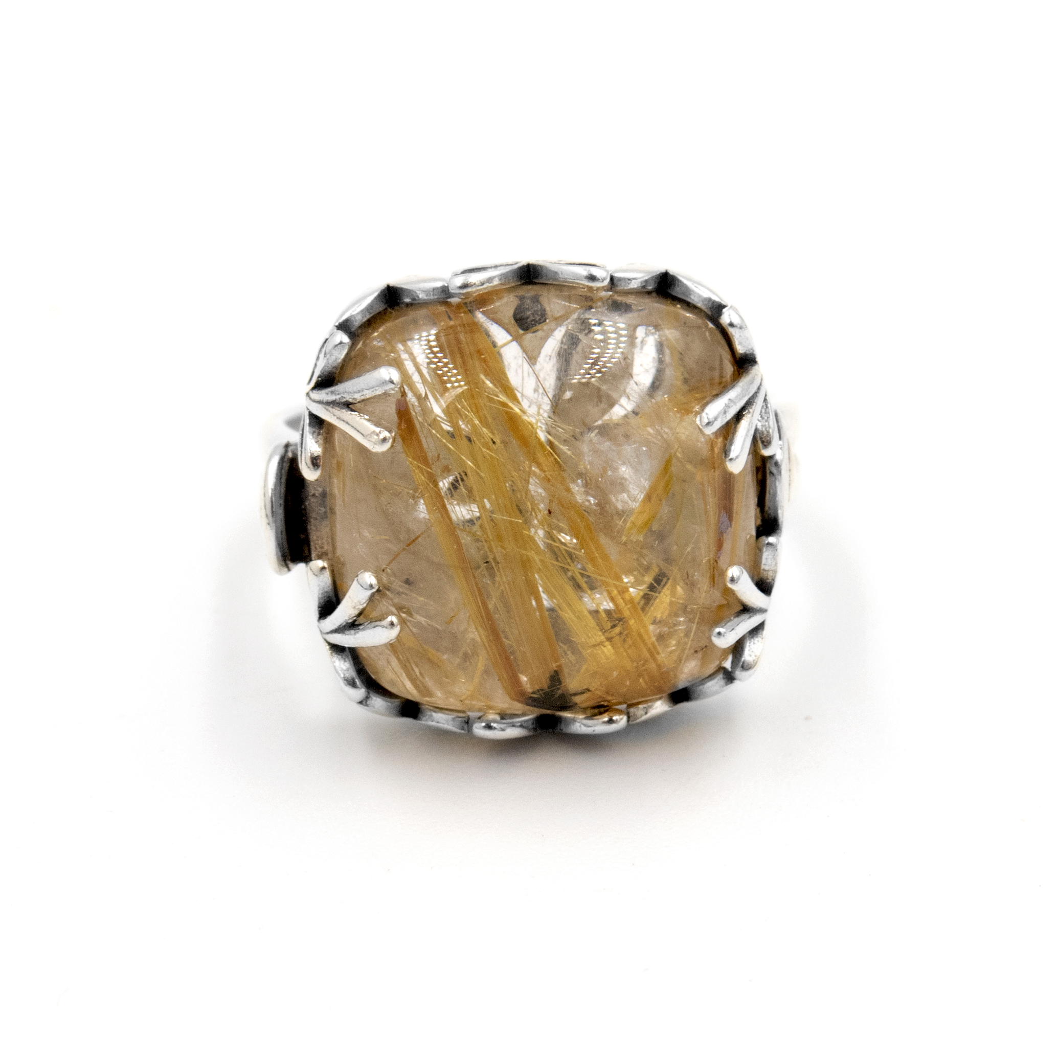 טבעת כסף ואבן שעירות ונוס(רוטיל קוורץ)