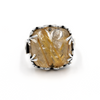 Silver ring and hairy Venus stone (rutile quartz)