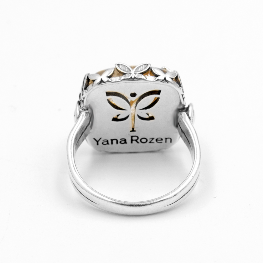 טבעת כסף ואבן שעירות ונוס(רוטיל קוורץ)