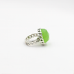 A special silver ring with a deep green opalite