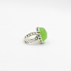 A special silver ring with a deep green opalite