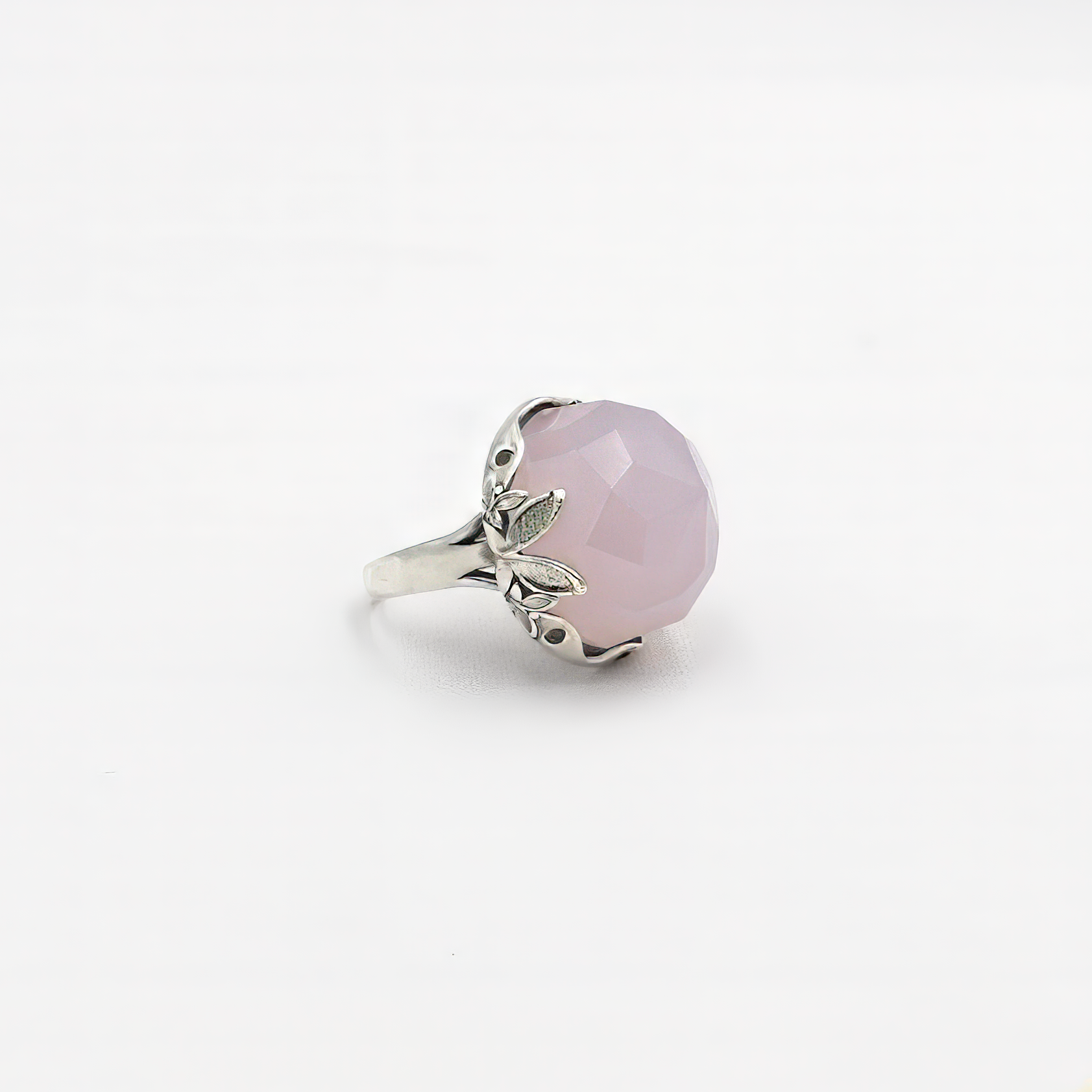 A special silver ring with a pink opalite