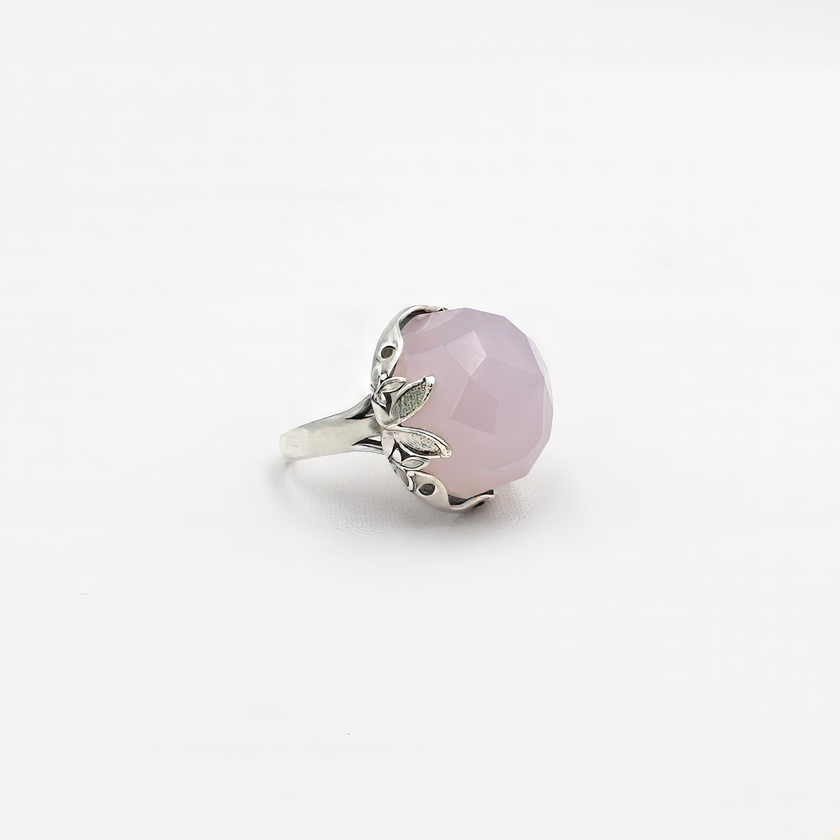 A special silver ring with a pink opalite