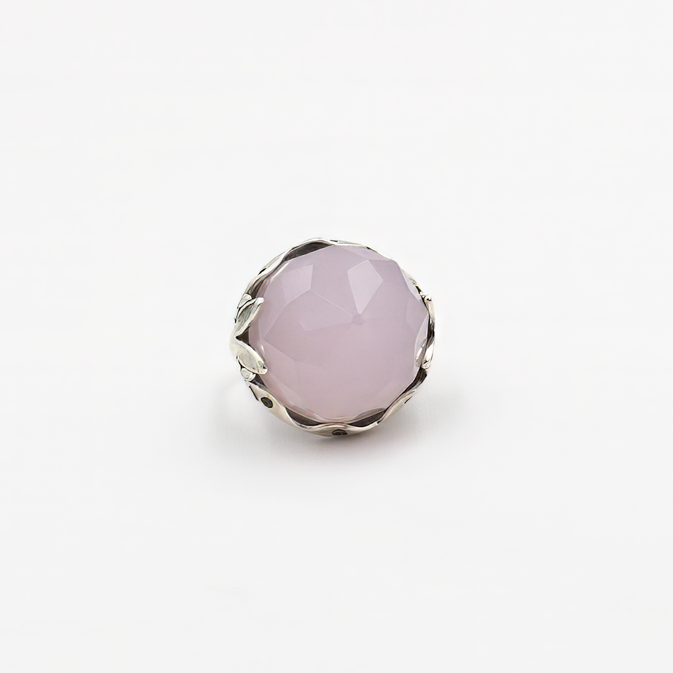A special silver ring with a pink opalite