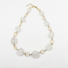 Silver necklace with white quartz