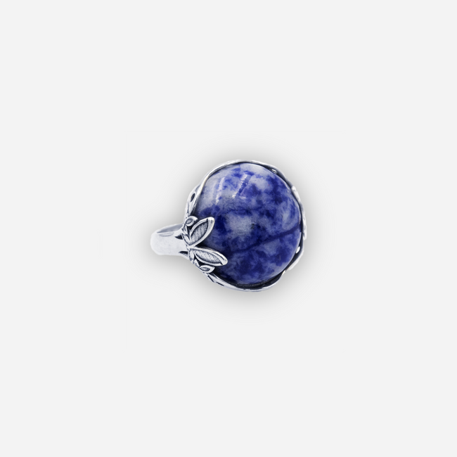 925 silver ring with sodalite