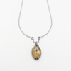 Silver necklace with jasper picture