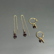 14k gold earrings with garnet
