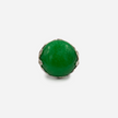 Silver ring with green agate