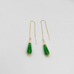 Green cake chain earrings