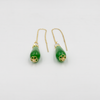 Green cake chain earrings