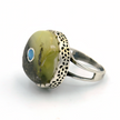 Silver ring with yellow agate stone