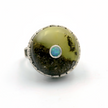 Silver ring with yellow agate stone