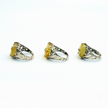 Silver ring with yellow agate stone
