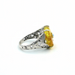 Silver ring with yellow agate stone