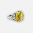 Silver ring with yellow agate stone