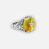 Silver ring with yellow agate stone