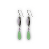 Dangling silver earrings with opalite in shades of pink and green