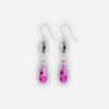 Dangling silver earrings with a pink opalite and a fuchsia agate drop