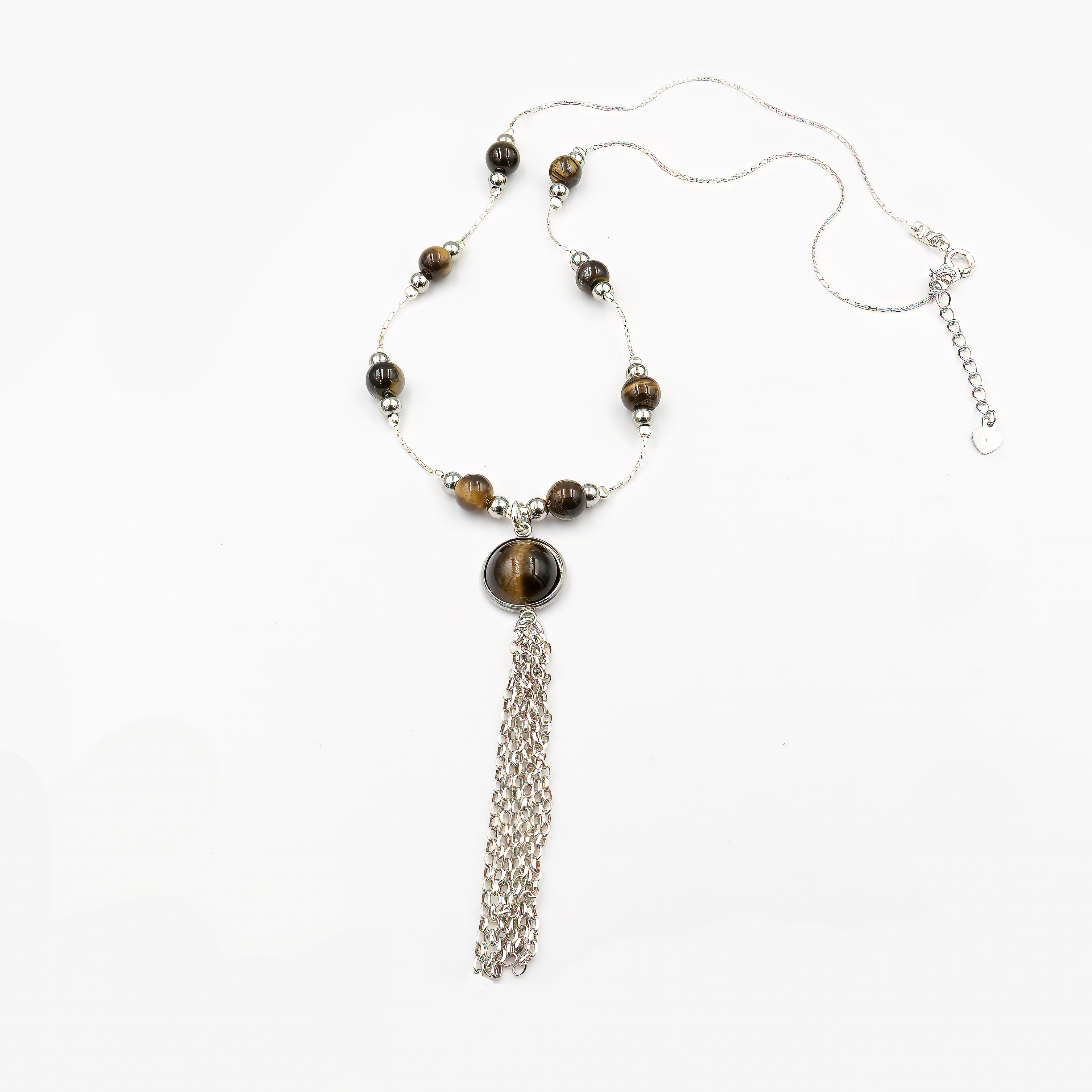 שרשרת כסף 925 משולבת עם תליון עיין טייגר