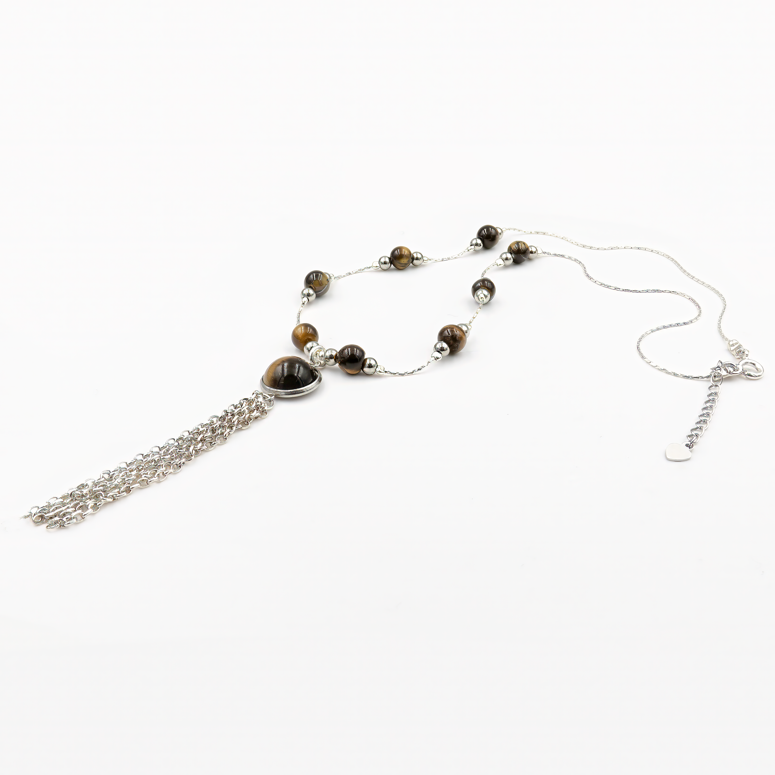 שרשרת כסף 925 משולבת עם תליון עיין טייגר