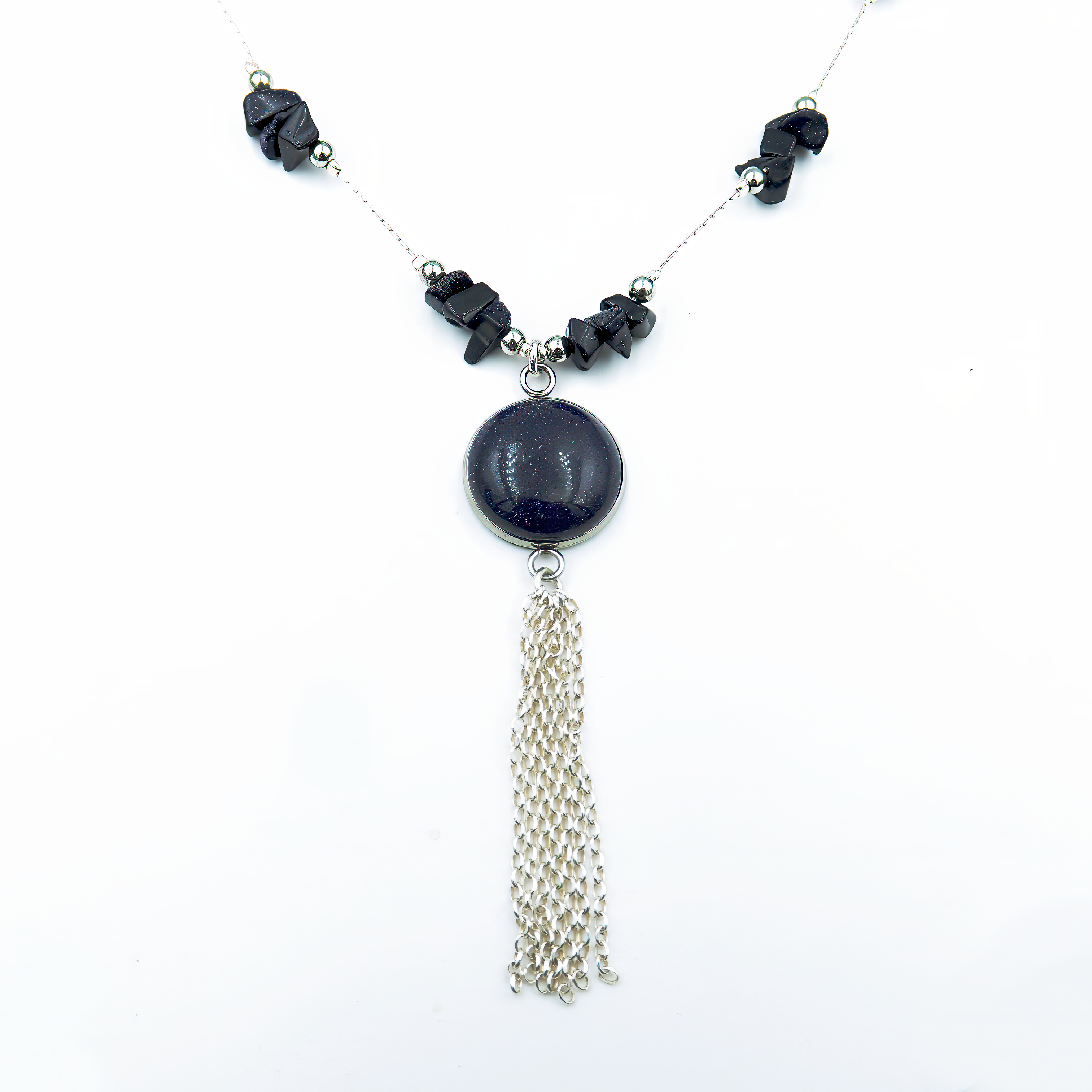 Combined necklace with an aventurine pendant