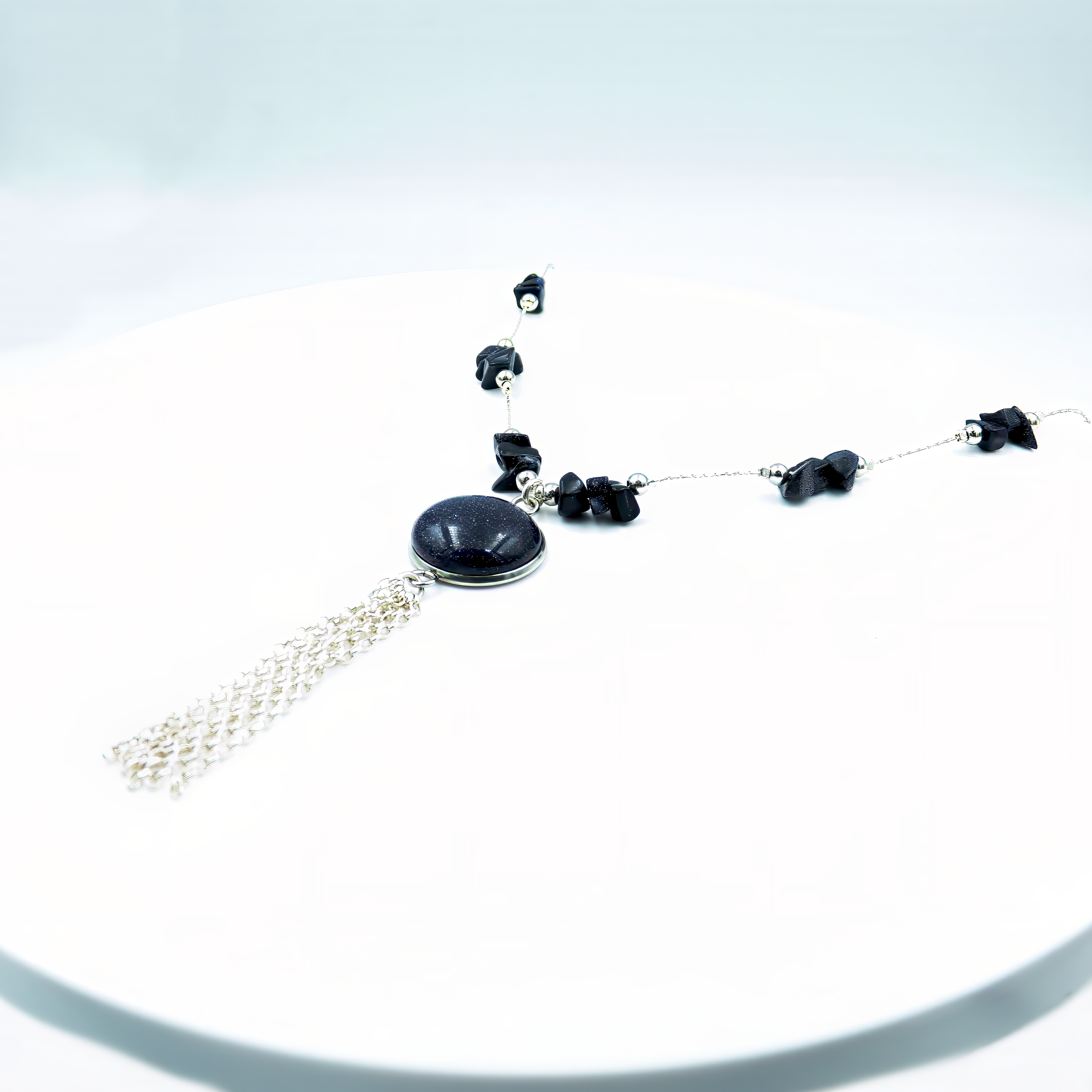 Combined necklace with an aventurine pendant