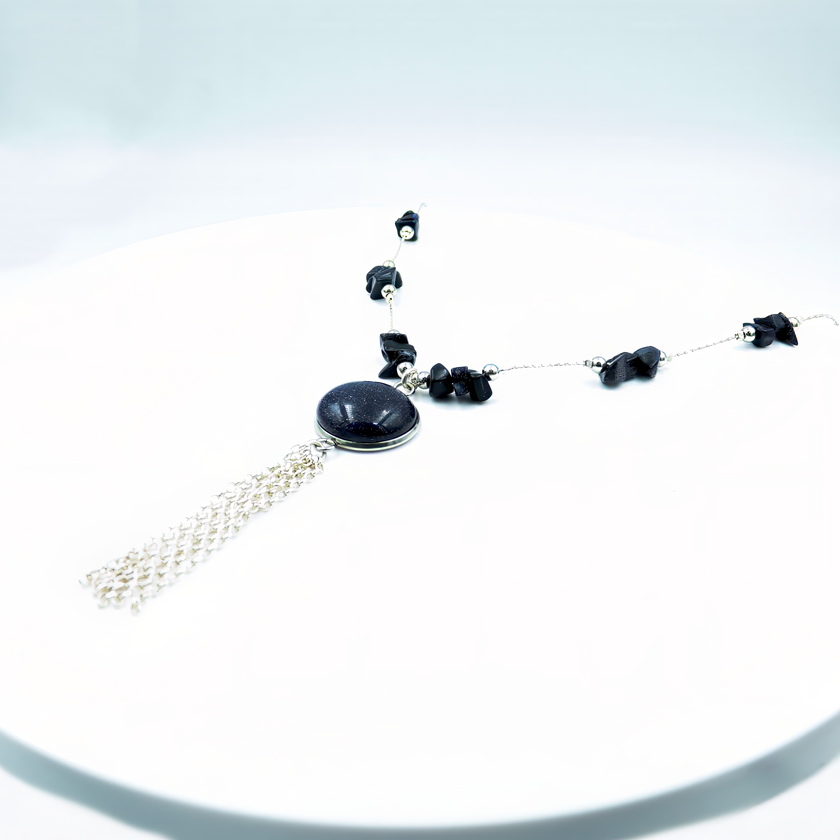 Combined necklace with an aventurine pendant