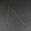 14 carat gold chain earrings with zoisite and sunstone