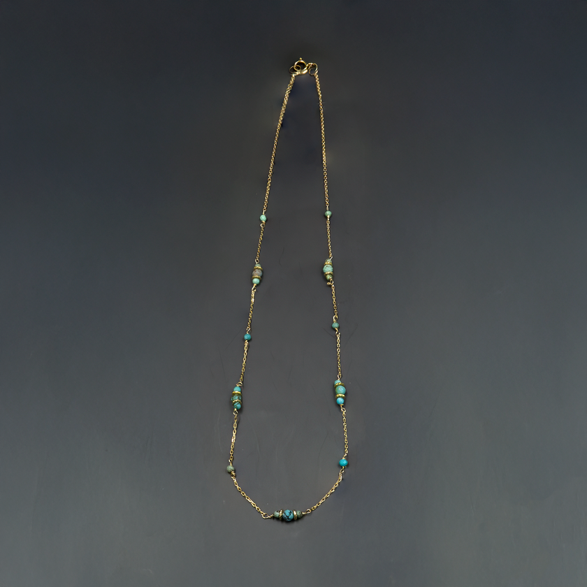 14k gold necklace with turquoise