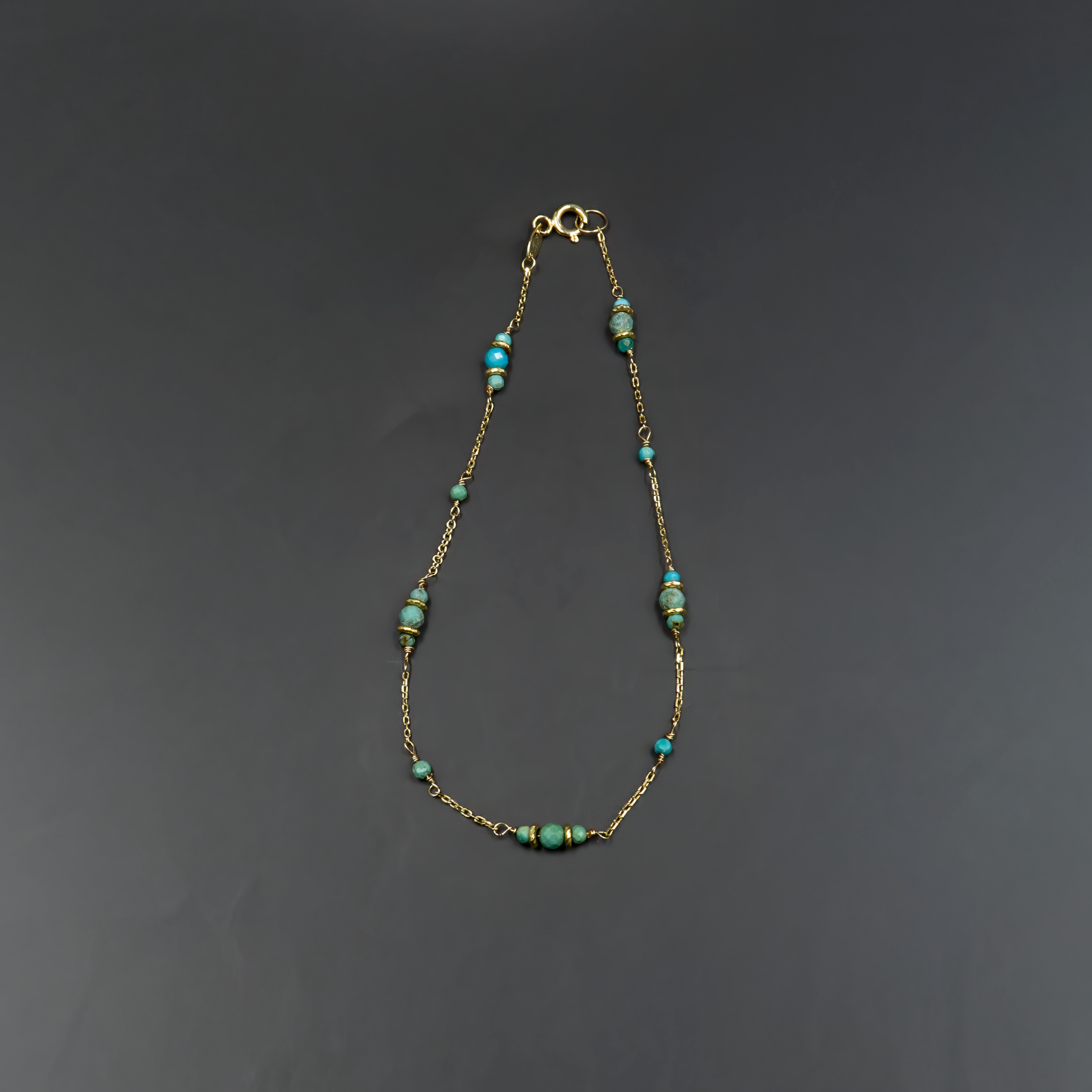 צמיד זהב 14 קראט עם טורקיז