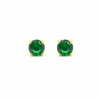 Stud earrings with green crystal