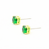 Stud earrings with green crystal