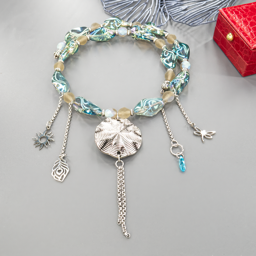 Pink Cat's Eye Opalite Necklace