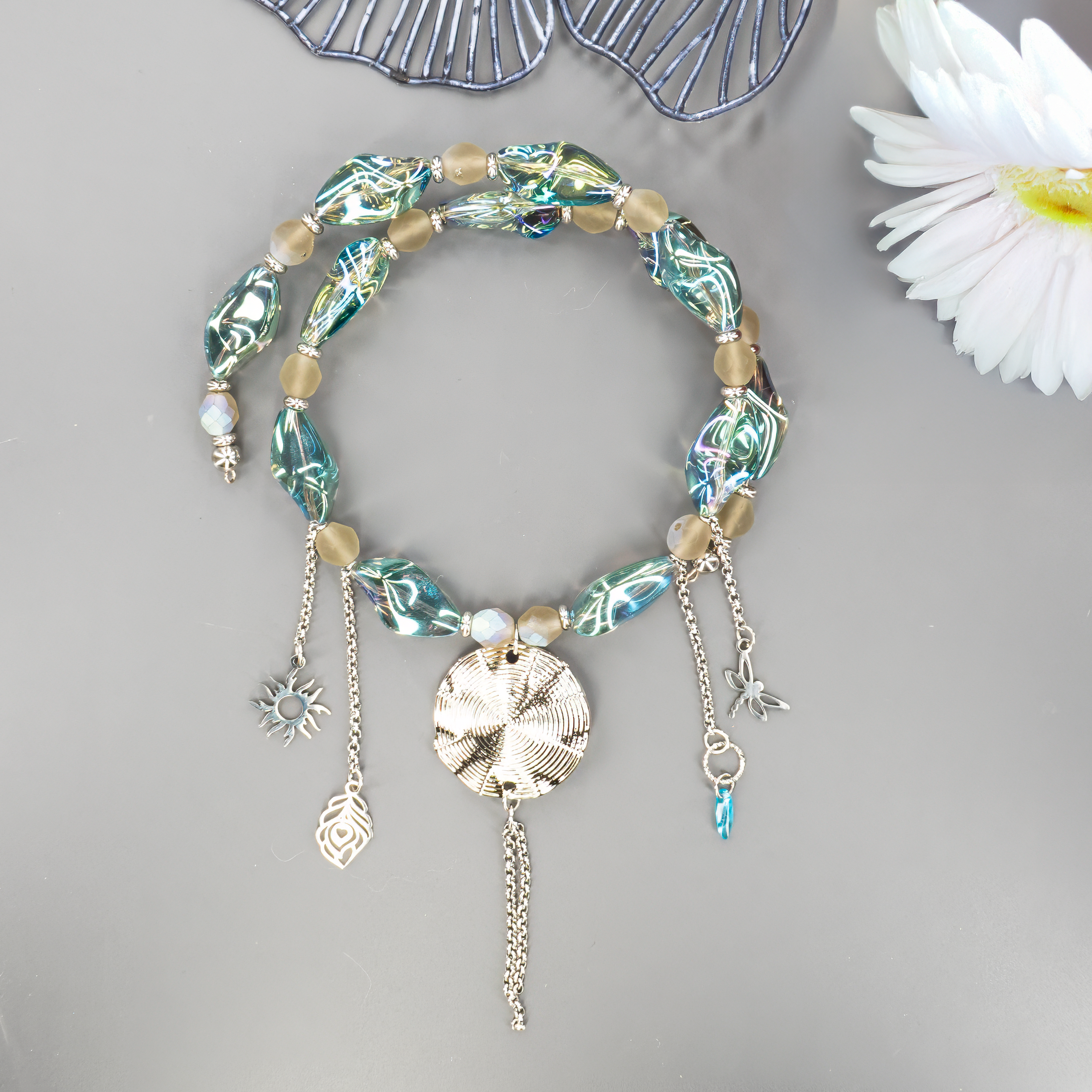 Pink Cat's Eye Opalite Necklace