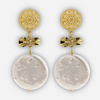 Luxurious white pearl earrings