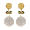 Luxurious white pearl earrings