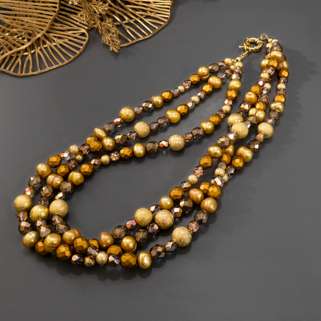 שרשרת פנינים שלוש שורות כרמל